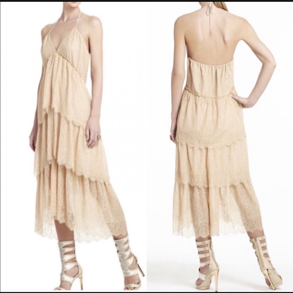 BCBGMaxAzira parfait lace Kat dress halter dress